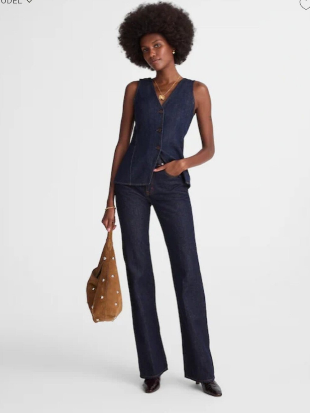 NWT Madewell The Vintage Flare Jeans In Rinse Wash Rigid Dark Blue Size 29